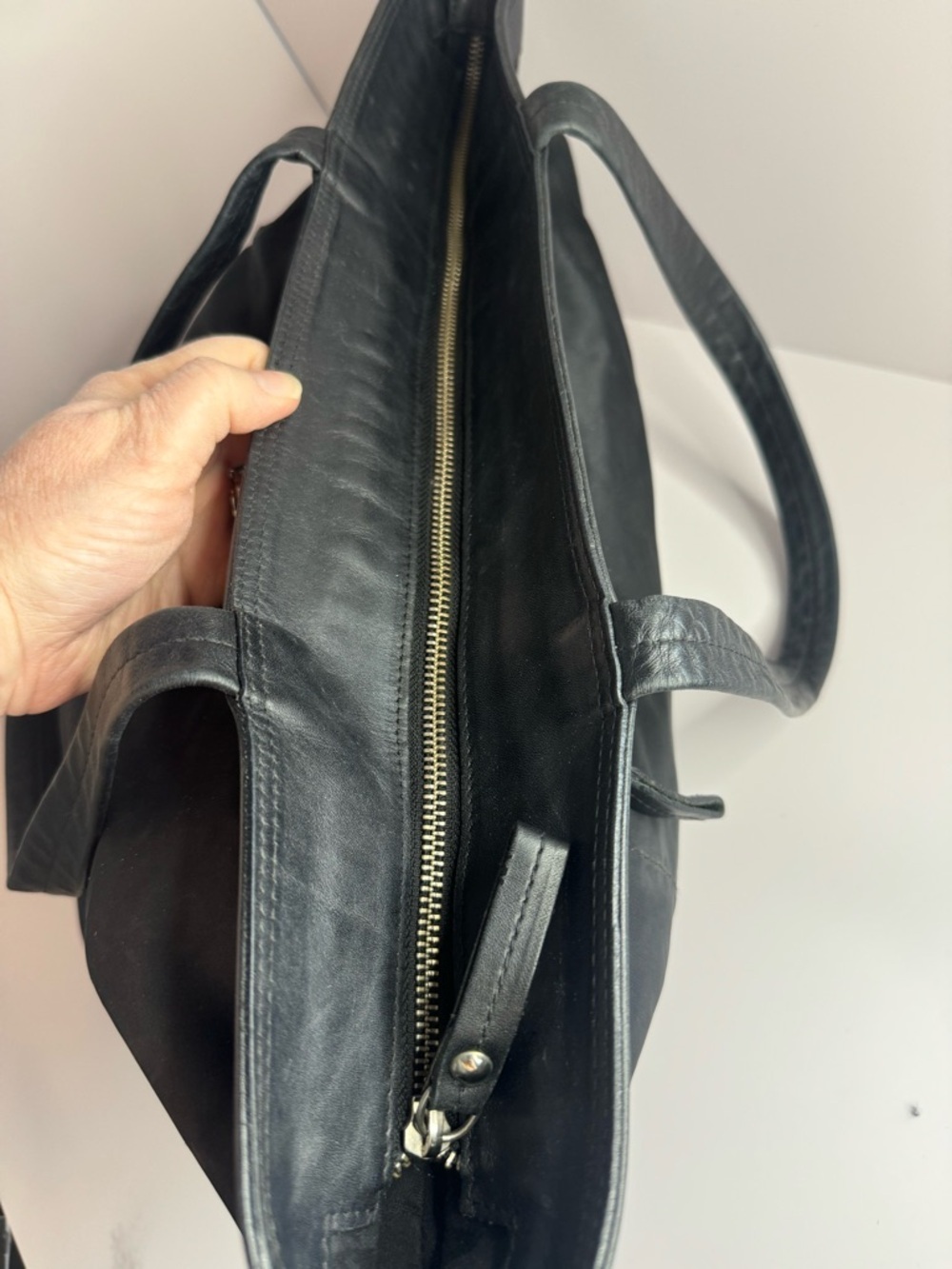 #284 Furla Black Nylon & Leather Shoulder Tote Bag - Picture 12 of 17
